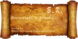 Borovnyák Kleon névjegykártya